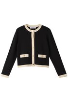 【アルアバイル/allureville】の【Loulou Willoughby】バイカラーコンパクトカーディガン A ブラック系|ID: prp329100004099783 ipo3291000000036098619