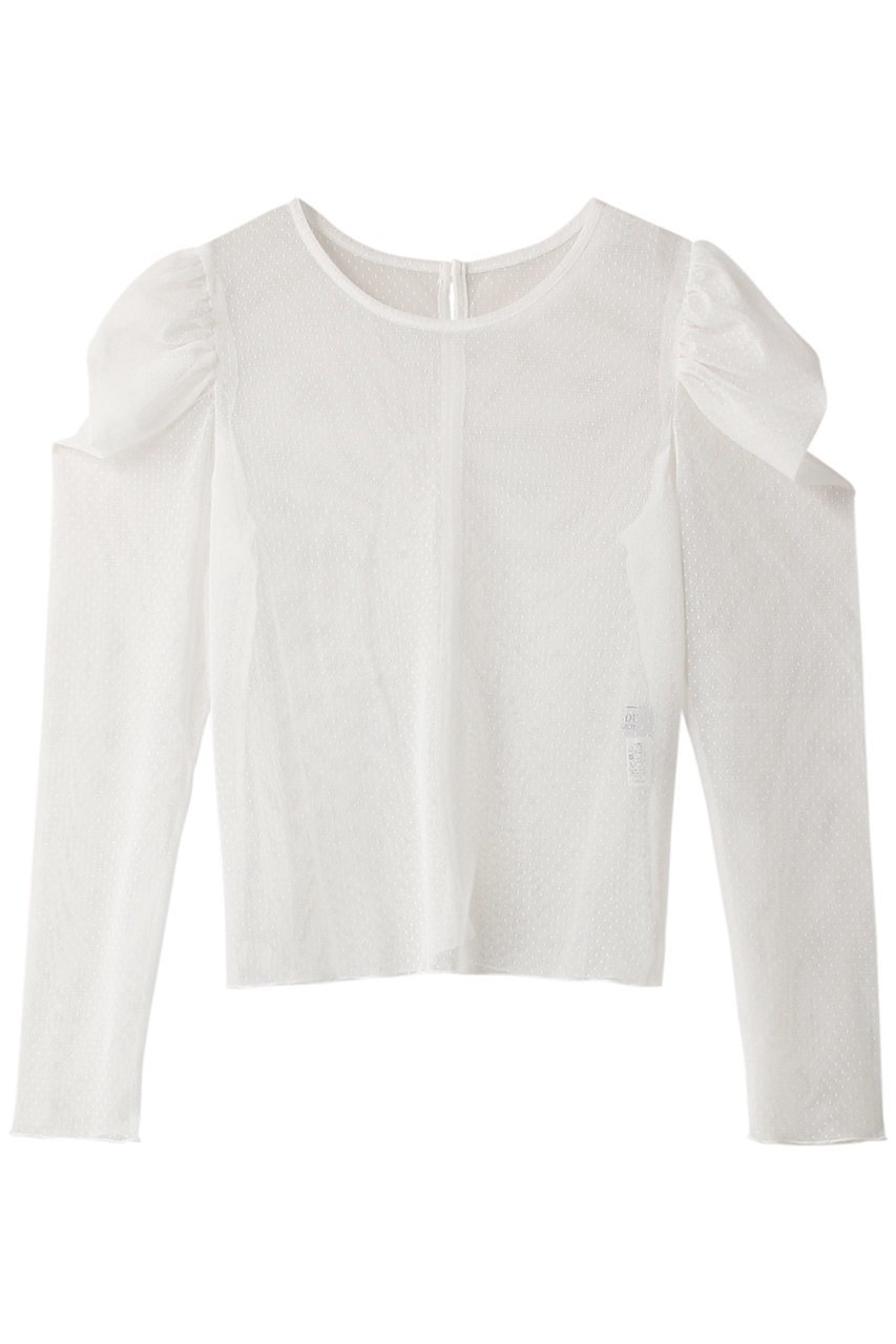 【アルアバイル/allureville】の【Loulou Willoughby】ドットチュールジコスリーブプルオーバー 人気、トレンドファッション・服の通販 founy(ファニー) 　ファッション　Fashion　レディースファッション　Fashion for Women　トップス・カットソー　Cut & Sew Tops　シャツ・ブラウス・オフィスカジュアル　Elegant Blouses & Button-Ups　カジュアルプルオーバー・ニットトップス　Pullovers & Knit Tops / Casual Pullovers　インナー　Innerwear　キャミソール　Camisole, Spaghetti Strap Top　スリーブ　Sleeve, Long Sleeve / Short Sleeve　パール　Pearl, Pearl Accent　ロング　Long, Long-Length　 other-1|ID: prp329100004099784 ipo3291000000032902039