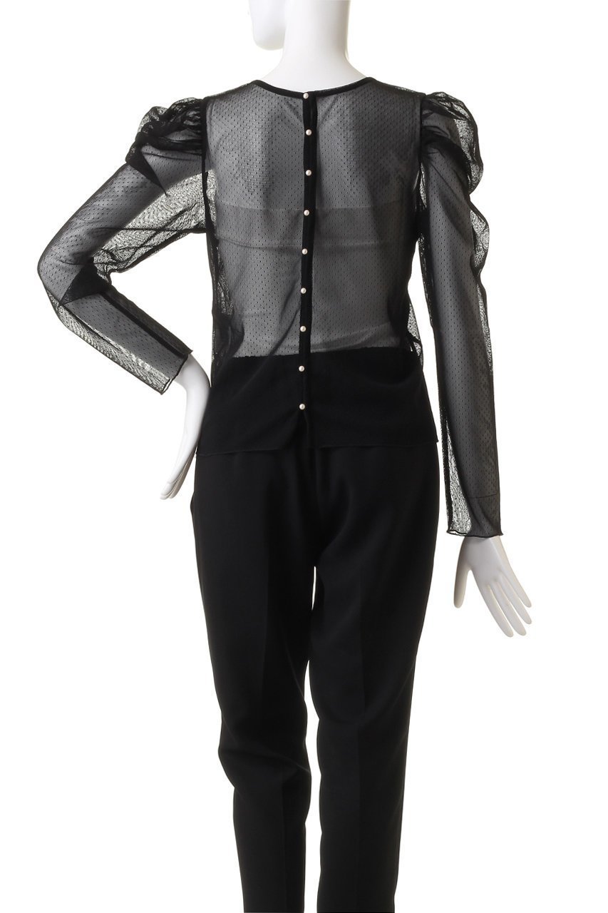 【アルアバイル/allureville】の【Loulou Willoughby】ドットチュールジコスリーブプルオーバー 人気、トレンドファッション・服の通販 founy(ファニー) 　ファッション　Fashion　レディースファッション　Fashion for Women　トップス・カットソー　Cut & Sew Tops　シャツ・ブラウス・オフィスカジュアル　Elegant Blouses & Button-Ups　カジュアルプルオーバー・ニットトップス　Pullovers & Knit Tops / Casual Pullovers　インナー　Innerwear　キャミソール　Camisole, Spaghetti Strap Top　スリーブ　Sleeve, Long Sleeve / Short Sleeve　パール　Pearl, Pearl Accent　ロング　Long, Long-Length　other-4|ID: prp329100004099784 ipo3291000000032902049