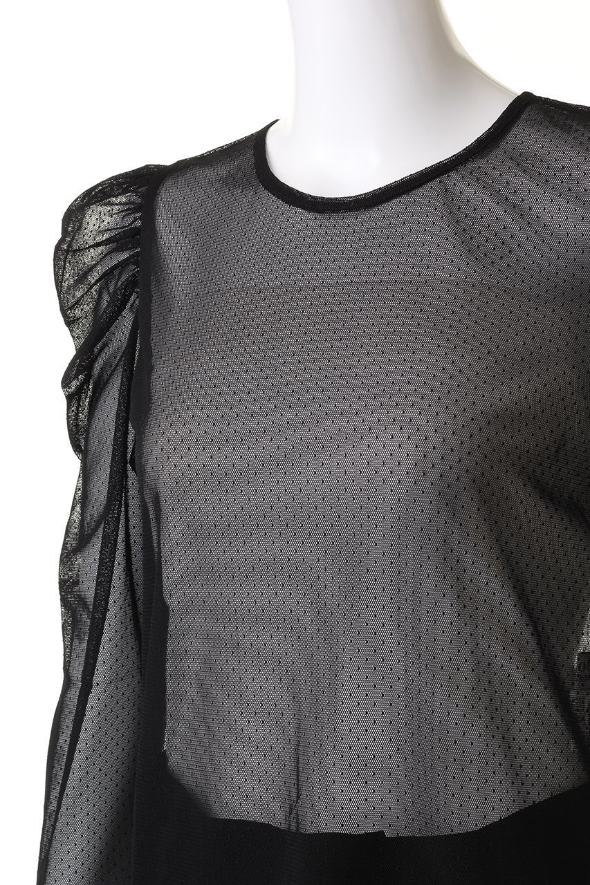 【アルアバイル/allureville】の【Loulou Willoughby】ドットチュールジコスリーブプルオーバー 人気、トレンドファッション・服の通販 founy(ファニー) 　ファッション　Fashion　レディースファッション　Fashion for Women　トップス・カットソー　Cut & Sew Tops　シャツ・ブラウス・オフィスカジュアル　Elegant Blouses & Button-Ups　カジュアルプルオーバー・ニットトップス　Pullovers & Knit Tops / Casual Pullovers　インナー　Innerwear　キャミソール　Camisole, Spaghetti Strap Top　スリーブ　Sleeve, Long Sleeve / Short Sleeve　パール　Pearl, Pearl Accent　ロング　Long, Long-Length　other-5|ID: prp329100004099784 ipo3291000000032902052