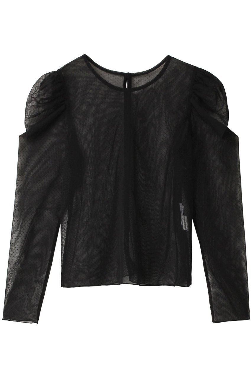 【アルアバイル/allureville】の【Loulou Willoughby】ドットチュールジコスリーブプルオーバー インテリア・キッズ・メンズ・レディースファッション・服の通販 founy(ファニー) ファッション Fashion レディースファッション Fashion for Women トップス・カットソー Cut & Sew Tops シャツ・ブラウス・オフィスカジュアル Elegant Blouses & Button-Ups カジュアルプルオーバー・ニットトップス Pullovers & Knit Tops / Casual Pullovers インナー Innerwear キャミソール Camisole, Spaghetti Strap Top スリーブ Sleeve, Long Sleeve / Short Sleeve パール Pearl, Pearl Accent ロング Long, Long-Length ブラック|ID: prp329100004099784 ipo3291000000035367856