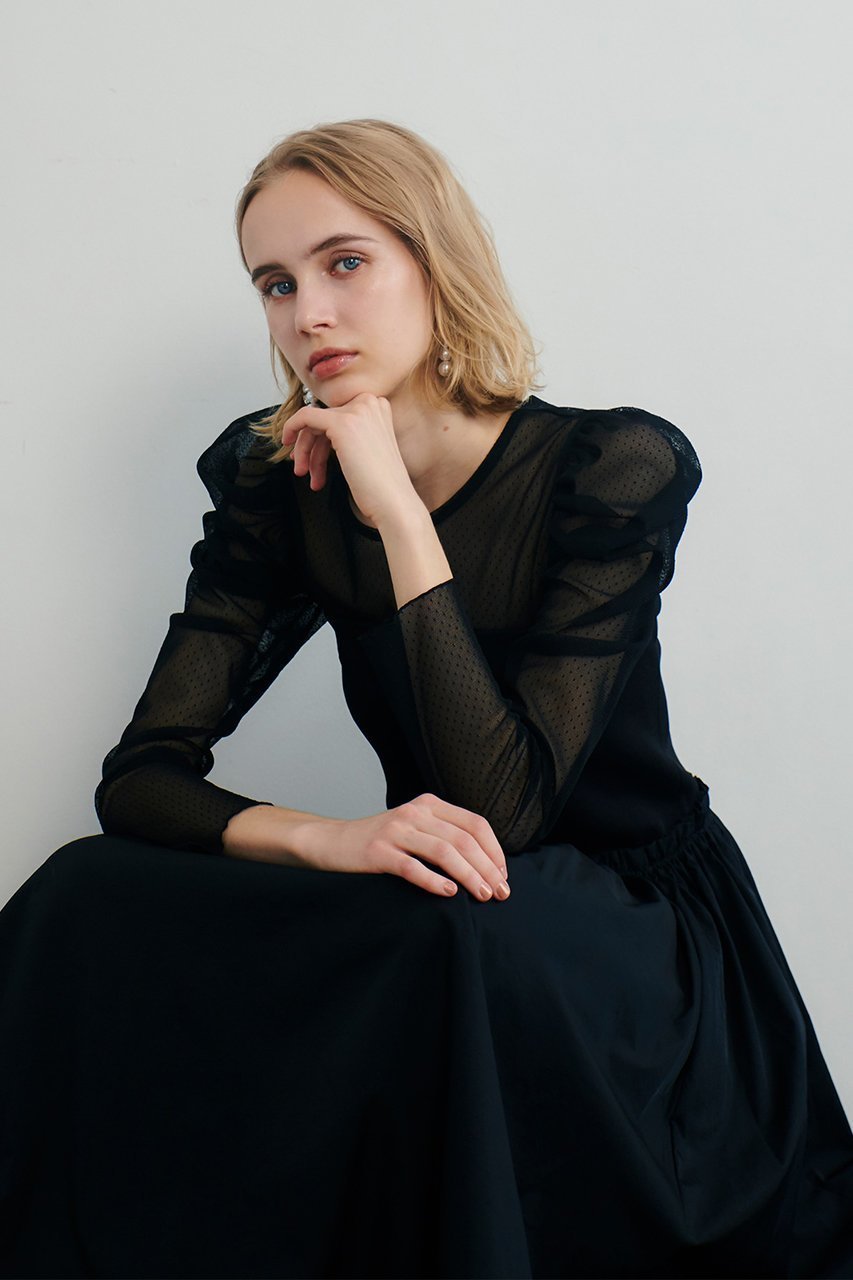 【アルアバイル/allureville】の【Loulou Willoughby】ドットチュールジコスリーブプルオーバー 人気、トレンドファッション・服の通販 founy(ファニー) ファッション Fashion レディースファッション Fashion for Women トップス・カットソー Cut & Sew Tops シャツ・ブラウス・オフィスカジュアル Elegant Blouses & Button-Ups カジュアルプルオーバー・ニットトップス Pullovers & Knit Tops / Casual Pullovers インナー Innerwear キャミソール Camisole, Spaghetti Strap Top スリーブ Sleeve, Long Sleeve / Short Sleeve パール Pearl, Pearl Accent ロング Long, Long-Length other-8|ID: prp329100004099784 ipo3291000000035367863