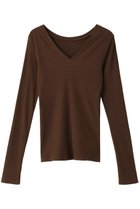 【クラネ/CLANE】のW FACE V NECK COMPACT TOPS Tシャツ/カットソー BROWN|ID:prp329100004099790