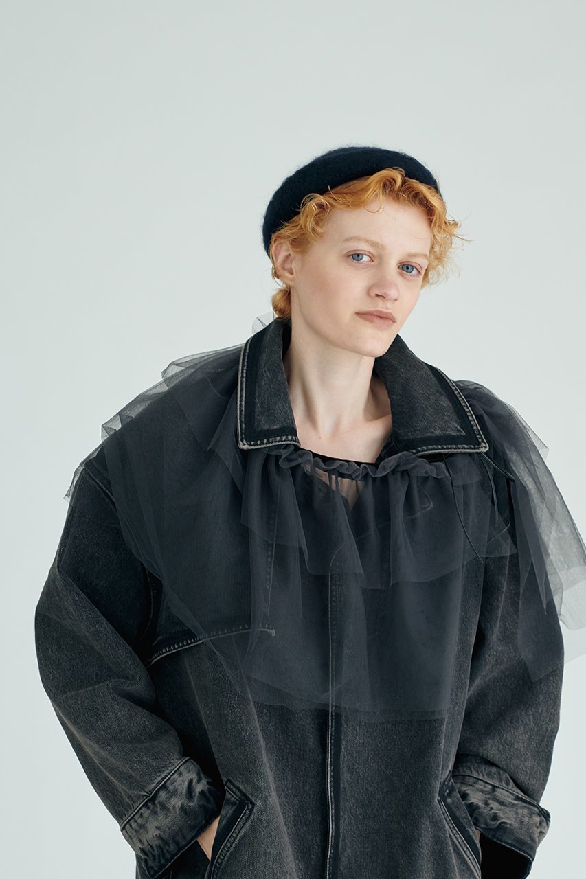 【アソースメレ/ASAUCE MELER】のチュールレイヤード カラー 人気、トレンドファッション・服の通販 founy(ファニー) 　ファッション　Fashion　レディースファッション　WOMEN　ストール　Scarves　マフラー　Mufflers　カットソー　Cut And Sew　ギャザー　Gather　ジャケット　Jacket　ストール　Stall　チュール　Tulle　デニム　Denim　マフラー　Scarf　other-2|ID: prp329100004100629 ipo3291000000031413945