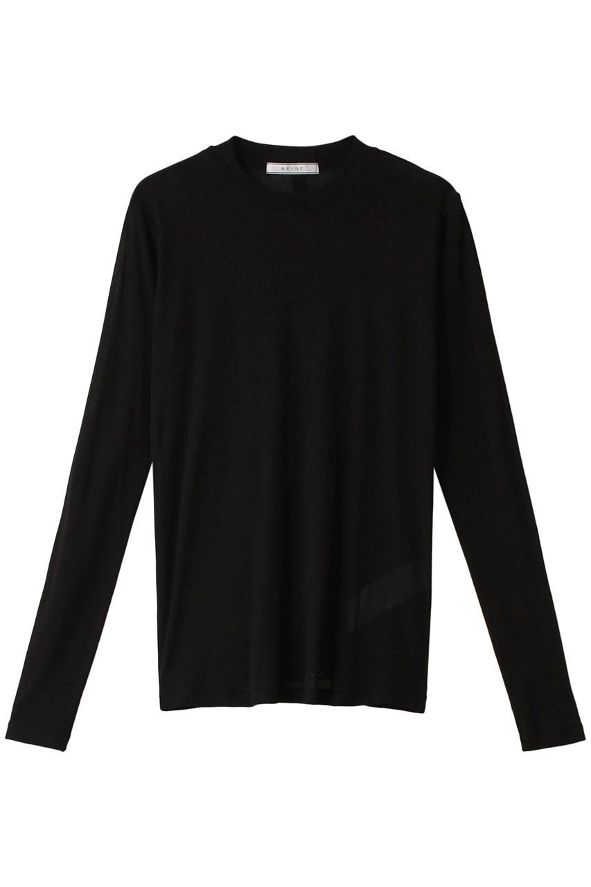 【ベイジ,/BEIGE,】のSORE(ソール)/ウォッシャブルクルーネックカットソー インテリア・キッズ・メンズ・レディースファッション・服の通販 founy(ファニー) 　ファッション　Fashion　レディースファッション　Fashion for Women　トップス・カットソー　Cut & Sew Tops　シャツ・ブラウス・オフィスカジュアル　Elegant Blouses & Button-Ups　ロングTシャツ・Tシャツ　Longline T-Shirts & Tees　カットソー・ベーシックTシャツ　Cut-and-Sewn Tops / Stretch Tees & Basics　インナー　Innerwear　カットソー　Cut and Sewn Top　シアー　Sheer, See-Through　シンプル　Simple, Minimal　スリーブ　Sleeve, Long Sleeve / Short Sleeve　ロング　Long, Long-Length　長袖　Long Sleeve, Full Sleeve　Black|ID: prp329100004101539 ipo3291000000035892363