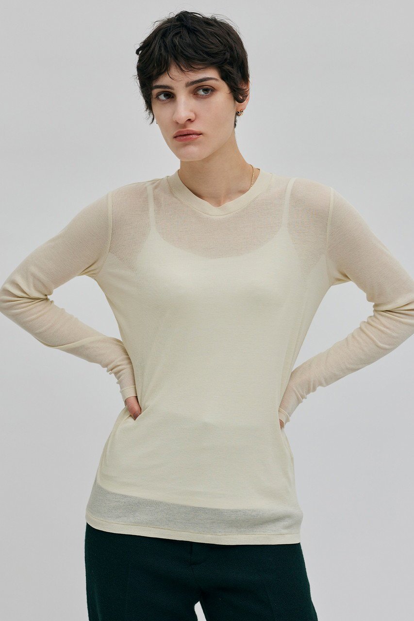 【ベイジ,/BEIGE,】のSORE(ソール)/ウォッシャブルクルーネックカットソー 人気、トレンドファッション・服の通販 founy(ファニー) 　ファッション　Fashion　レディースファッション　Fashion for Women　トップス・カットソー　Cut & Sew Tops　シャツ・ブラウス・オフィスカジュアル　Elegant Blouses & Button-Ups　ロングTシャツ・Tシャツ　Longline T-Shirts & Tees　カットソー・ベーシックTシャツ　Cut-and-Sewn Tops / Stretch Tees & Basics　インナー　Innerwear　カットソー　Cut and Sewn Top　シアー　Sheer, See-Through　シンプル　Simple, Minimal　スリーブ　Sleeve, Long Sleeve / Short Sleeve　ロング　Long, Long-Length　長袖　Long Sleeve, Full Sleeve　other-7|ID: prp329100004101539 ipo3291000000035892376