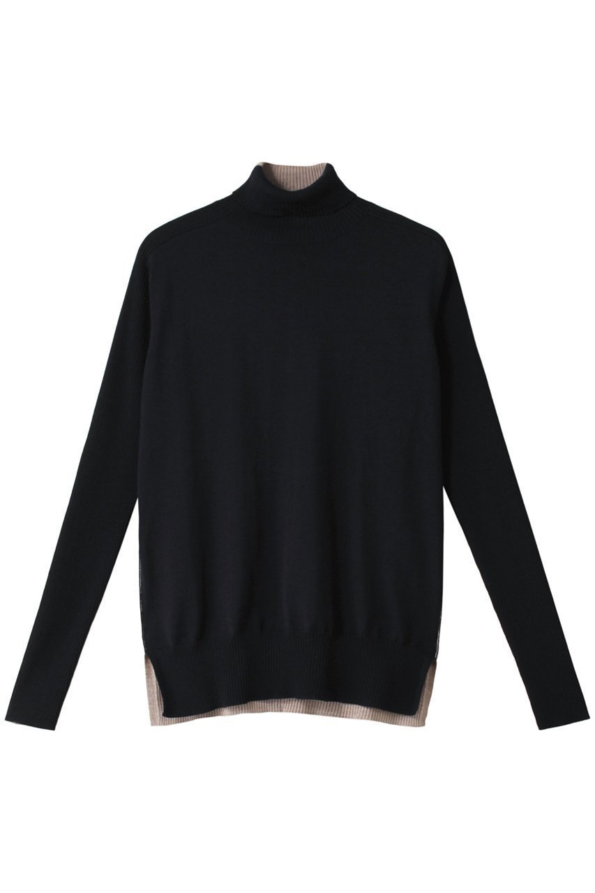 【ベイジ,/BEIGE,】のLA MONNAIE(ラモネ)/タートルネックニット インテリア・キッズ・メンズ・レディースファッション・服の通販 founy(ファニー) ファッション Fashion レディースファッション Fashion for Women トップス・カットソー Cut & Sew Tops ニット Knit Tops & Sweaters カジュアルプルオーバー・ニットトップス Pullovers & Knit Tops / Casual Pullovers タートルネック・ハイネックトップス Turtlenecks & High-Neck Tops なめらか Smooth, Silky Texture インナー Innerwear ジャケット Jacket, Outerwear タートルネック Turtleneck, High Neck Navy×Lt Taupe|ID: prp329100004101546 ipo3291000000032938065
