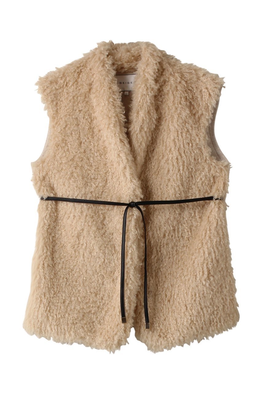 【ベイジ,/BEIGE,】のPUY(ピュイ)/フェイクファーベスト インテリア・キッズ・メンズ・レディースファッション・服の通販 founy(ファニー) 　ファッション　Fashion　レディースファッション　Fashion for Women　アウター　Coat / Outerwear Collection　レディースジャケット・軽アウター　Jackets　ジャケット　Jacket, Outerwear　フェイクファー　Faux Fur, Imitation Fur　フラット　Flat, Flat Shoes　ベスト　Vest, Waistcoat　リボン　Ribbon, Bow　ルーズ　Loose, Oversized　A/W・秋冬　Autumn/Winter　Beige|ID: prp329100004101549 ipo3291000000035654921
