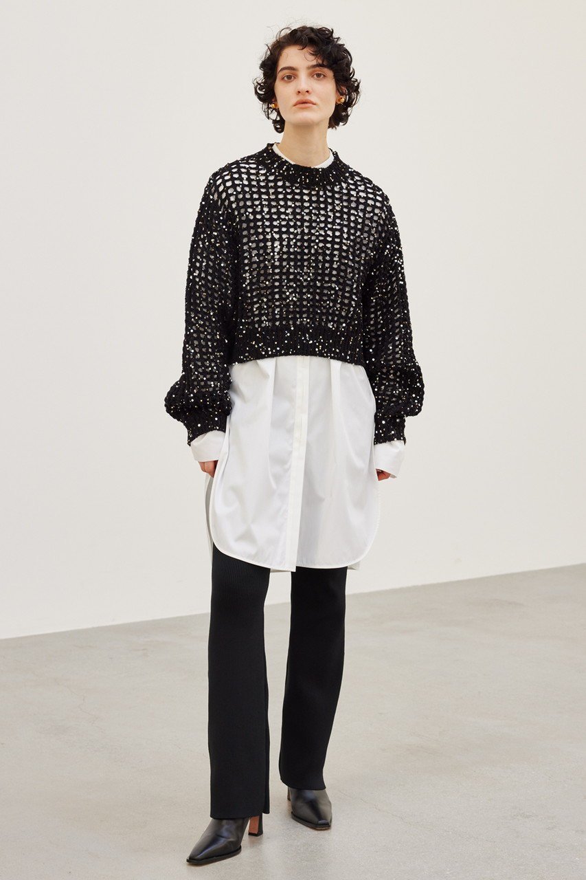 【ベイジ,/BEIGE,】のBARQUIER(バルキエ)/スパンコールニット 人気、トレンドファッション・服の通販 founy(ファニー) 　ファッション　Fashion　レディースファッション　Fashion for Women　トップス・カットソー　Cut & Sew Tops　ニット　Knit Tops & Sweaters　カジュアルプルオーバー・ニットトップス　Pullovers & Knit Tops / Casual Pullovers　カットソー　Cut and Sewn Top　シルバー　Silver, Metallic Silver　スパンコール　Sequins, Sequin Embellishment　メッシュ　Mesh, Net Fabric　other-6|ID: prp329100004101553 ipo3291000000035066625