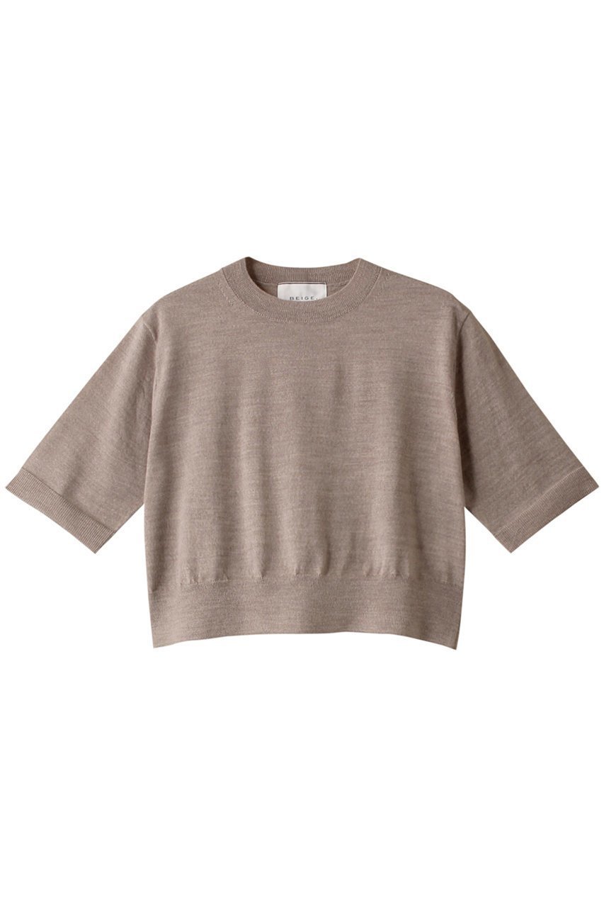 【ベイジ,/BEIGE,】のLA MONNAIE(ラモネ)/ショート丈ニット インテリア・キッズ・メンズ・レディースファッション・服の通販 founy(ファニー) 　ファッション　Fashion　レディースファッション　WOMEN　トップス・カットソー　Tops/Tshirt　ニット　Knit Tops　プルオーバー　Pullover　なめらか　Smooth　ショート　Short　スタイリッシュ　Stylish　トレンド　Trend　ボトム　Bottom　ワイド　Wide　今季　This Season　Lt Taupe|ID: prp329100004101556 ipo3291000000027853667