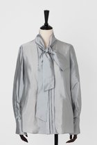 【オーヴィル/EAUVIRE】のシルク混タフタボウブラウス 人気、トレンドファッション・服の通販 founy(ファニー) ファッション Fashion レディースファッション Fashion for Women トップス・カットソー Cut & Sew Tops シャツ・ブラウス・オフィスカジュアル Elegant Blouses & Button-Ups カフス Cuff Design シルク Silk, 100% Silk スリーブ Sleeve, Long Sleeve / Short Sleeve フロント Front, Front Design ロング Long, Long-Length エレガント 上品 Elegant 再入荷 Restock / Back in Stock 日本製 Made In Japan thumbnail ライトグレー|ID: prp329100004102733 ipo3291000000032865780