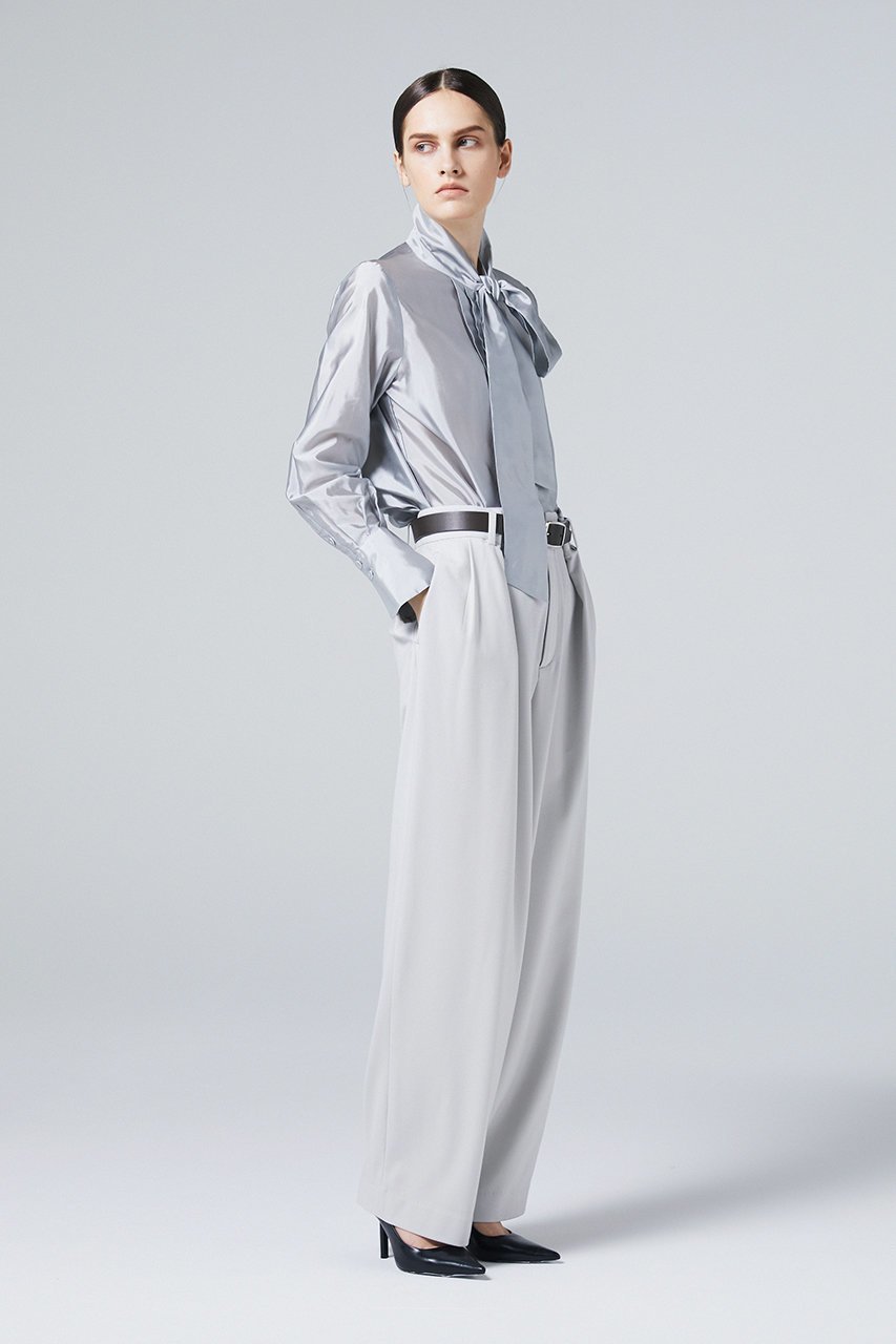 【オーヴィル/EAUVIRE】のシルク混タフタボウブラウス 人気、トレンドファッション・服の通販 founy(ファニー) 　ファッション　Fashion　レディースファッション　Fashion for Women　トップス・カットソー　Cut & Sew Tops　シャツ・ブラウス・オフィスカジュアル　Elegant Blouses & Button-Ups　カフス　Cuff Design　シルク　Silk, 100% Silk　スリーブ　Sleeve, Long Sleeve / Short Sleeve　フロント　Front, Front Design　ロング　Long, Long-Length　エレガント 上品　Elegant　日本製　Made In Japan　other-3|ID: prp329100004102733 ipo3291000000036747991