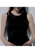 【サク レ/Sacre】のリブレイヤータンクトップ 人気、トレンドファッション・服の通販 founy(ファニー) ファッション Fashion レディースファッション Fashion for Women 下着・ランジェリー Lingerie & Intimates その他ランジェリー・インナーアイテム Other Lingerie / Intimates アシンメトリー Asymmetrical Style インナー Innerwear フィット Fit, Slim Fit フォルム Silhouette, Form ランジェリー Lingerie, Intimate Wear 再入荷 Restock / Back in Stock thumbnail ブラック|ID: prp329100004102742 ipo3291000000034462744