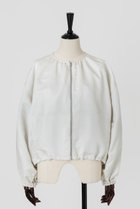 【オーヴィル/EAUVIRE】のノーカラーショートブルゾン 人気、トレンドファッション・服の通販 founy(ファニー) ファッション Fashion レディースファッション Fashion for Women アウター Coat / Outerwear Collection レディースジャケット・軽アウター Jackets ブルゾンジャケット・スポーティアウター Blouson Jackets サテン Satin, Glossy Fabric ショート Short, Short Length シルク Silk, 100% Silk ジャケット Jacket, Outerwear ブルゾン Blouson, Bomber Jacket エレガント 上品 Elegant thumbnail ホワイト|ID: prp329100004102756 ipo3291000000032966148