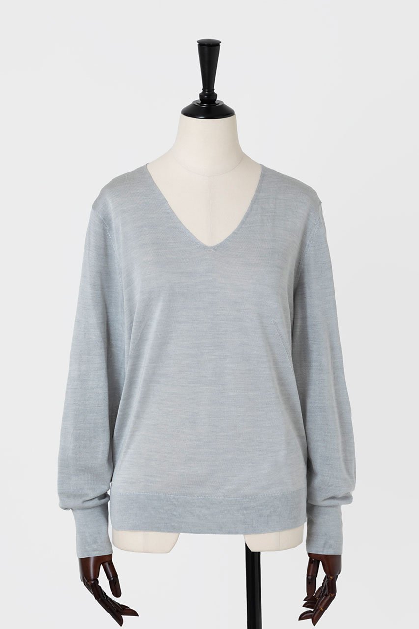 【オーヴィル/EAUVIRE】のフィラメントシルクVネックプルオーバー フィラメントシルクVネックプルオーバー インテリア・キッズ・メンズ・レディースファッション・服の通販 founy(ファニー) ファッション Fashion レディースファッション Fashion for Women トップス・カットソー Cut & Sew Tops シャツ・ブラウス・オフィスカジュアル Elegant Blouses & Button-Ups カジュアルプルオーバー・ニットトップス Pullovers & Knit Tops / Casual Pullovers Vネックトップス V-Neck Tops / V-Cut Neckline Shirts イタリア Italy インナー Innerwear シルク Silk, 100% Silk スリーブ Sleeve, Long Sleeve / Short Sleeve ロング Long, Long-Length 再入荷 Restock / Back in Stock ライトグレー|ID: prp329100004102767 ipo3291000000035093168