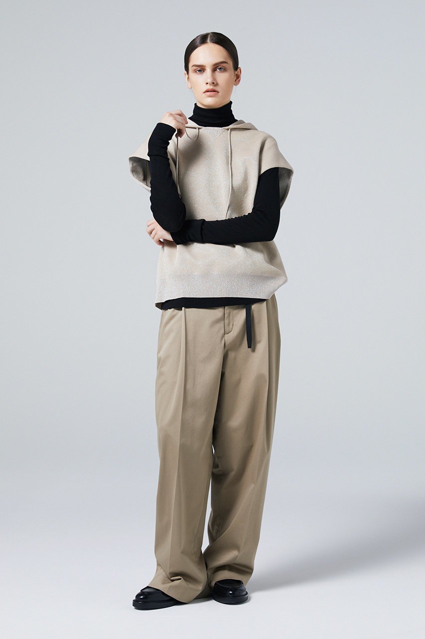 【オーヴィル/EAUVIRE】のラメニットフーディー 人気、トレンドファッション・服の通販 founy(ファニー) 　ファッション　Fashion　レディースファッション　WOMEN　トップス・カットソー　Tops/Tshirt　ニット　Knit Tops　プルオーバー　Pullover　なめらか　Smooth　イタリア　Italy　スタイリッシュ　Stylish　スリーブ　Sleeve　フォルム　Form　フレンチ　French　ベスト　Vest　other-4|ID: prp329100004102769 ipo3291000000031413432