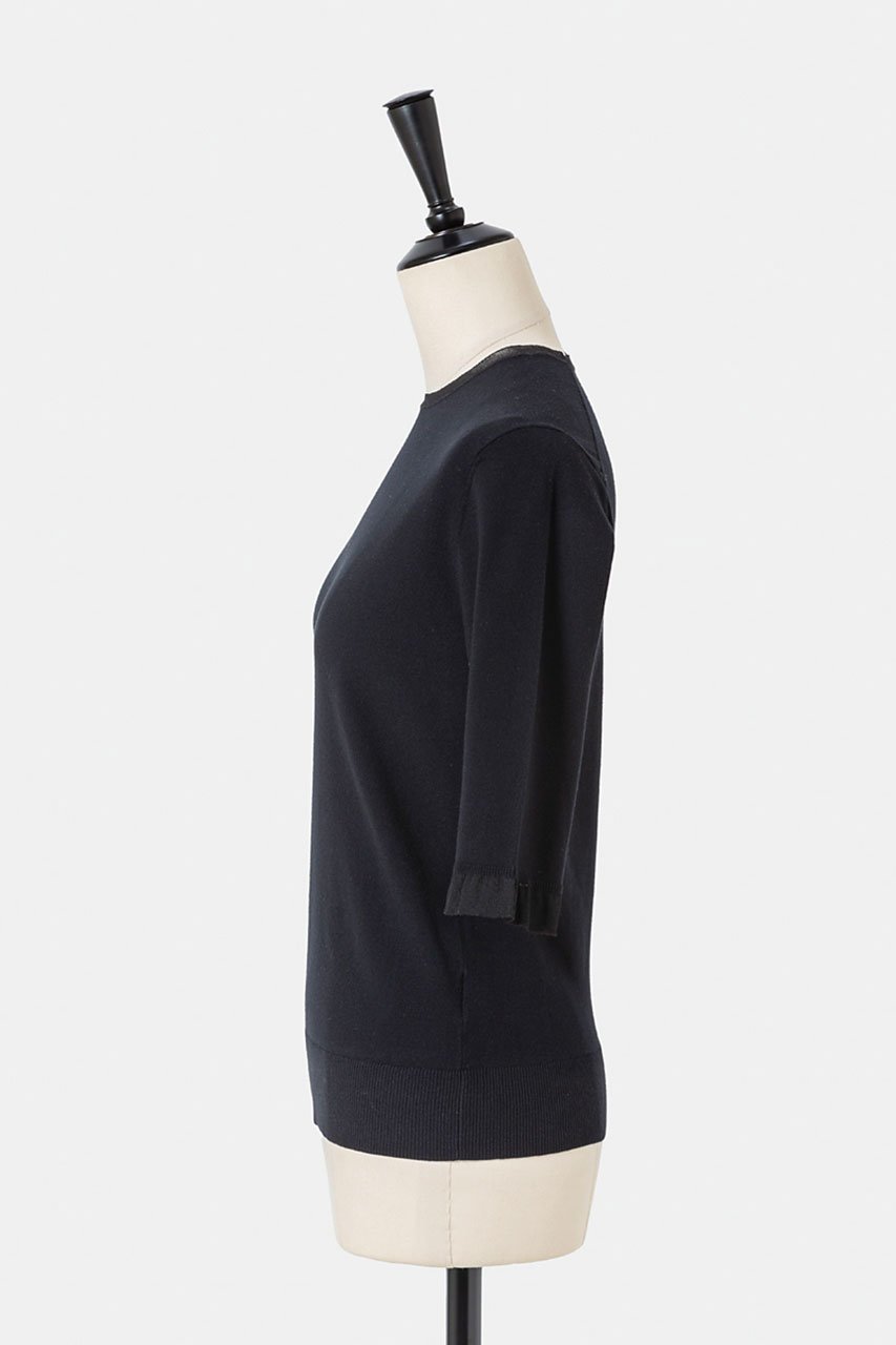 【オーヴィル/EAUVIRE】のシアー付属付きプルオーバー 人気、トレンドファッション・服の通販 founy(ファニー) 　ファッション　Fashion　レディースファッション　WOMEN　トップス・カットソー　Tops/Tshirt　シャツ/ブラウス　Shirts/Blouses　ロング / Tシャツ　T-Shirts　プルオーバー　Pullover　カットソー　Cut and Sewn　おすすめ　Recommend　イタリア　Italy　クロップド　Cropped　コンパクト　Compact　シアー　Sheer　ショート　Short　ストレッチ　Stretch　スリーブ　Sleeve　フォルム　Form　軽量　Lightweight　other-2|ID: prp329100004102772 ipo3291000000031413456