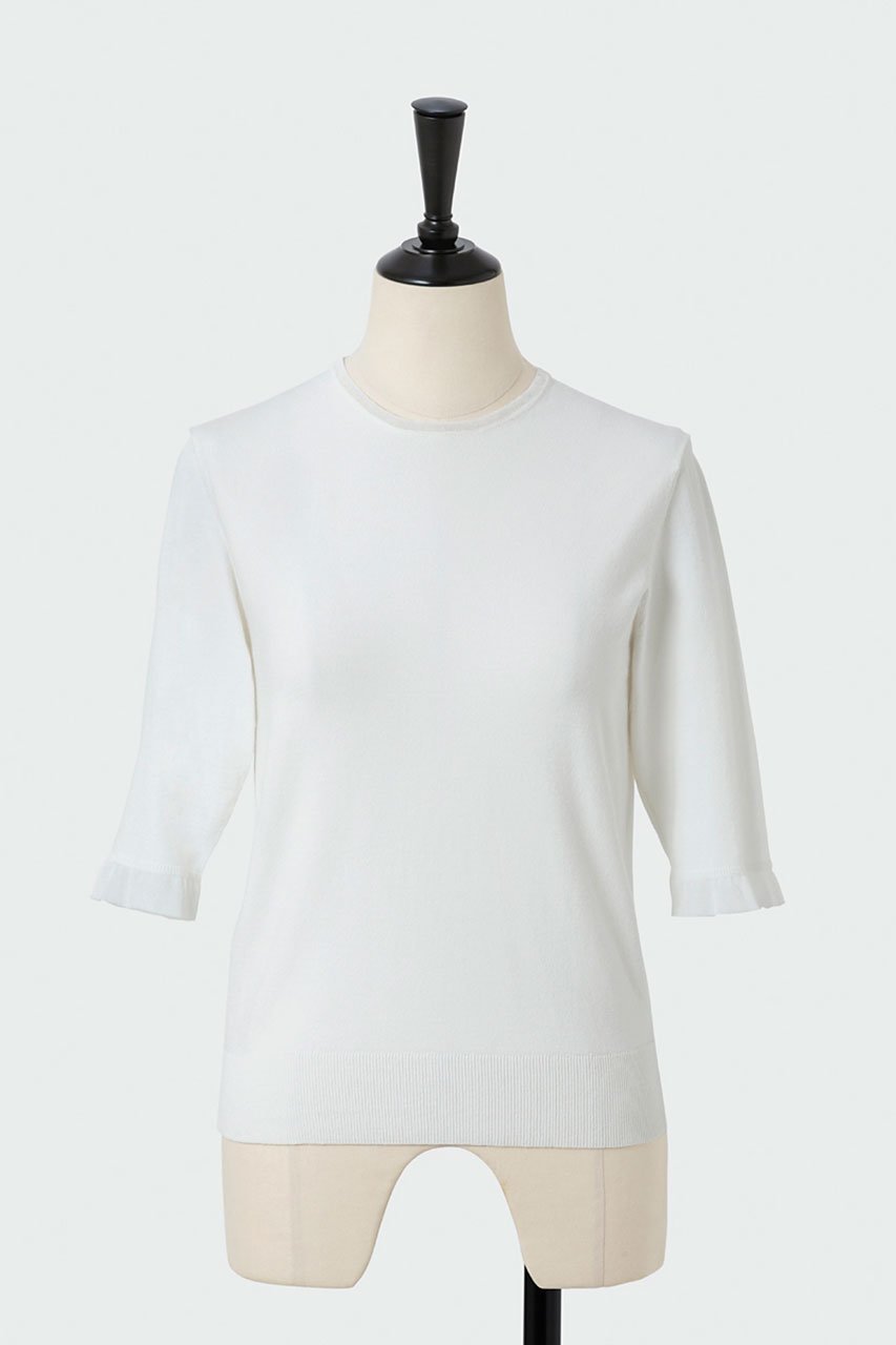 【オーヴィル/EAUVIRE】のシアー付属付きプルオーバー 人気、トレンドファッション・服の通販 founy(ファニー) 　ファッション　Fashion　レディースファッション　Fashion for Women　トップス・カットソー　Cut & Sew Tops　シャツ・ブラウス・オフィスカジュアル　Elegant Blouses & Button-Ups　ロングTシャツ・Tシャツ　Longline T-Shirts & Tees　カジュアルプルオーバー・ニットトップス　Pullovers & Knit Tops / Casual Pullovers　カットソー・ベーシックTシャツ　Cut-and-Sewn Tops / Stretch Tees & Basics　おすすめ　Recommended / Our Picks　イタリア　Italy　クロップド　Cropped, Short Length　コンパクト　Compact, Small Size　シアー　Sheer, See-Through　ショート　Short, Short Length　ストレッチ　Stretch, Stretchy Fabric　スリーブ　Sleeve, Long Sleeve / Short Sleeve　フォルム　Silhouette, Form　再入荷　Restock / Back in Stock　軽量　Lightweight, Ultra Light　 other-1|ID: prp329100004102772 ipo3291000000034990246