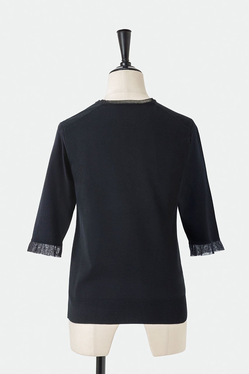 【オーヴィル/EAUVIRE】のシアー付属付きプルオーバー 人気、トレンドファッション・服の通販 founy(ファニー) 　ファッション　Fashion　レディースファッション　Fashion for Women　トップス・カットソー　Cut & Sew Tops　シャツ・ブラウス・オフィスカジュアル　Elegant Blouses & Button-Ups　ロングTシャツ・Tシャツ　Longline T-Shirts & Tees　カジュアルプルオーバー・ニットトップス　Pullovers & Knit Tops / Casual Pullovers　カットソー・ベーシックTシャツ　Cut-and-Sewn Tops / Stretch Tees & Basics　おすすめ　Recommended / Our Picks　イタリア　Italy　クロップド　Cropped, Short Length　コンパクト　Compact, Small Size　シアー　Sheer, See-Through　ショート　Short, Short Length　ストレッチ　Stretch, Stretchy Fabric　スリーブ　Sleeve, Long Sleeve / Short Sleeve　フォルム　Silhouette, Form　軽量　Lightweight, Ultra Light　other-3|ID: prp329100004102772 ipo3291000000036865872