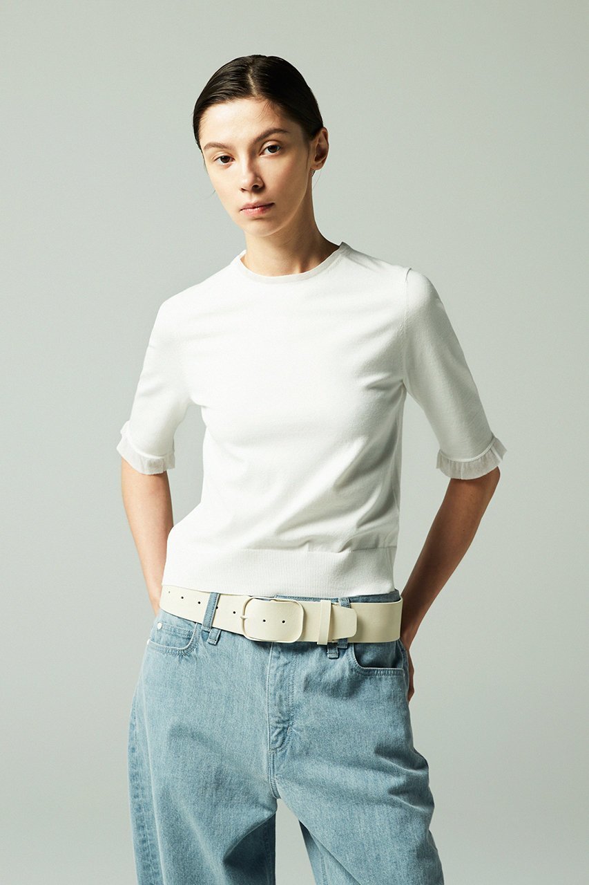 【オーヴィル/EAUVIRE】のシアー付属付きプルオーバー 人気、トレンドファッション・服の通販 founy(ファニー) 　ファッション　Fashion　レディースファッション　Fashion for Women　トップス・カットソー　Cut & Sew Tops　シャツ・ブラウス・オフィスカジュアル　Elegant Blouses & Button-Ups　ロングTシャツ・Tシャツ　Longline T-Shirts & Tees　カジュアルプルオーバー・ニットトップス　Pullovers & Knit Tops / Casual Pullovers　カットソー・ベーシックTシャツ　Cut-and-Sewn Tops / Stretch Tees & Basics　おすすめ　Recommended / Our Picks　イタリア　Italy　クロップド　Cropped, Short Length　コンパクト　Compact, Small Size　シアー　Sheer, See-Through　ショート　Short, Short Length　ストレッチ　Stretch, Stretchy Fabric　スリーブ　Sleeve, Long Sleeve / Short Sleeve　フォルム　Silhouette, Form　軽量　Lightweight, Ultra Light　other-8|ID: prp329100004102772 ipo3291000000036865877