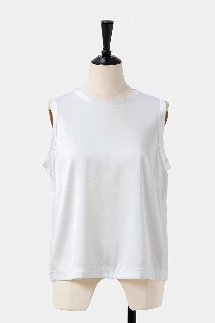 【オーヴィル/EAUVIRE】のウォッシャブルシルクノースリーブブラウス インテリア・キッズ・メンズ・レディースファッション・服の通販 founy(ファニー) 　ファッション　Fashion　レディースファッション　Fashion for Women　トップス・カットソー　Cut & Sew Tops　キャミソール&ノースリーブ　Camisoles & Sleeveless Tops　シャツ・ブラウス・オフィスカジュアル　Elegant Blouses & Button-Ups　シルク　Silk, 100% Silk　ジャケット　Jacket, Outerwear　ストレッチ　Stretch, Stretchy Fabric　ノースリーブ　Sleeveless, No-Sleeve　エレガント 上品　Elegant　ホワイト|ID: prp329100004102775 ipo3291000000032901449
