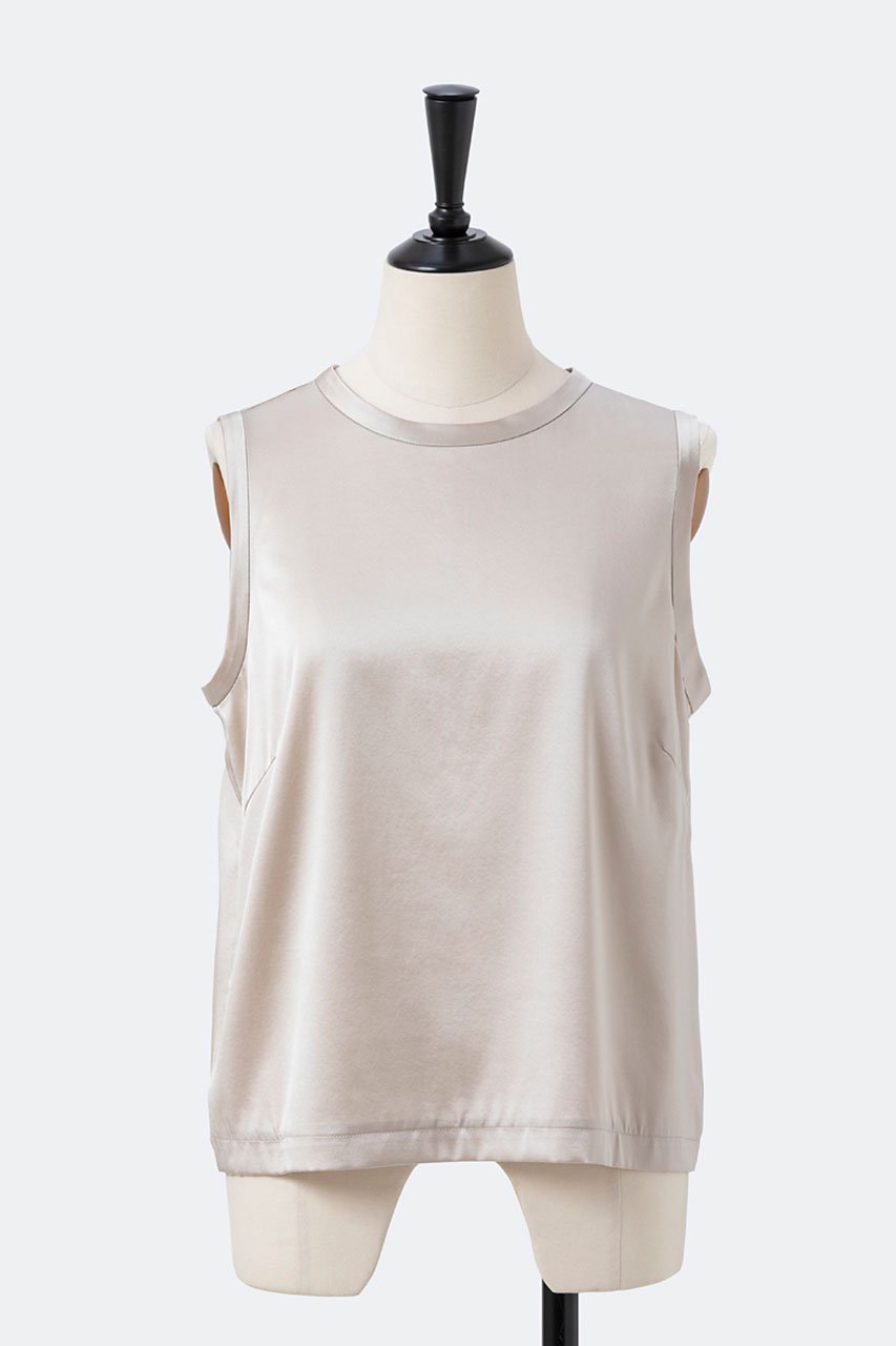 【オーヴィル/EAUVIRE】のウォッシャブルシルクノースリーブブラウス インテリア・キッズ・メンズ・レディースファッション・服の通販 founy(ファニー) 　ファッション　Fashion　レディースファッション　Fashion for Women　トップス・カットソー　Cut & Sew Tops　キャミソール&ノースリーブ　Camisoles & Sleeveless Tops　シャツ・ブラウス・オフィスカジュアル　Elegant Blouses & Button-Ups　シルク　Silk, 100% Silk　ジャケット　Jacket, Outerwear　ストレッチ　Stretch, Stretchy Fabric　ノースリーブ　Sleeveless, No-Sleeve　エレガント 上品　Elegant　グレージュ|ID: prp329100004102775 ipo3291000000032901452