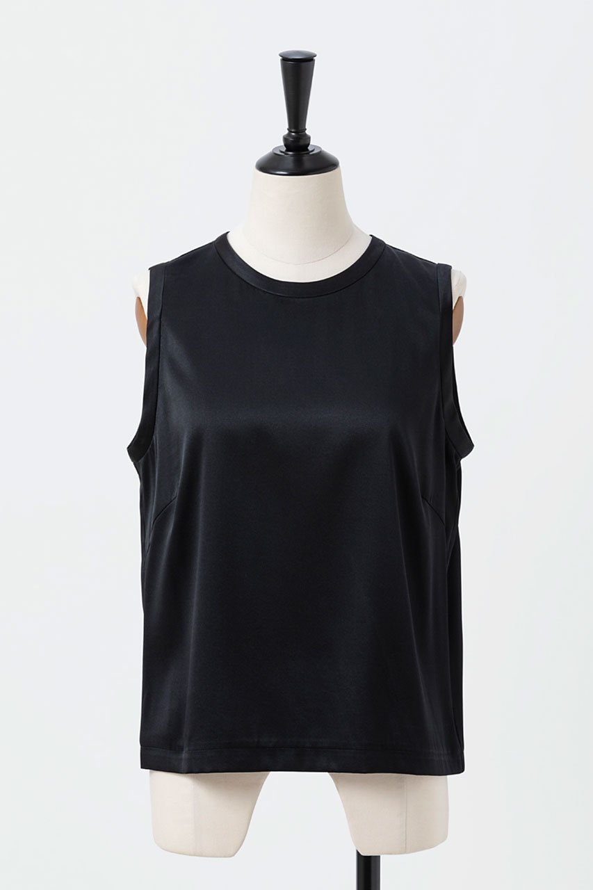 【オーヴィル/EAUVIRE】のウォッシャブルシルクノースリーブブラウス インテリア・キッズ・メンズ・レディースファッション・服の通販 founy(ファニー) 　ファッション　Fashion　レディースファッション　Fashion for Women　トップス・カットソー　Cut & Sew Tops　キャミソール&ノースリーブ　Camisoles & Sleeveless Tops　シャツ・ブラウス・オフィスカジュアル　Elegant Blouses & Button-Ups　シルク　Silk, 100% Silk　ジャケット　Jacket, Outerwear　ストレッチ　Stretch, Stretchy Fabric　ノースリーブ　Sleeveless, No-Sleeve　エレガント 上品　Elegant　ブラック|ID: prp329100004102775 ipo3291000000032901455