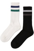 【ユニバーサルプロダクツ/UNIVERSAL PRODUCTS / MEN】の【MEN】2P LINE SOCKS/ソックス WHITE/BLACK|ID: prp329100004102795 ipo3291000000035613899