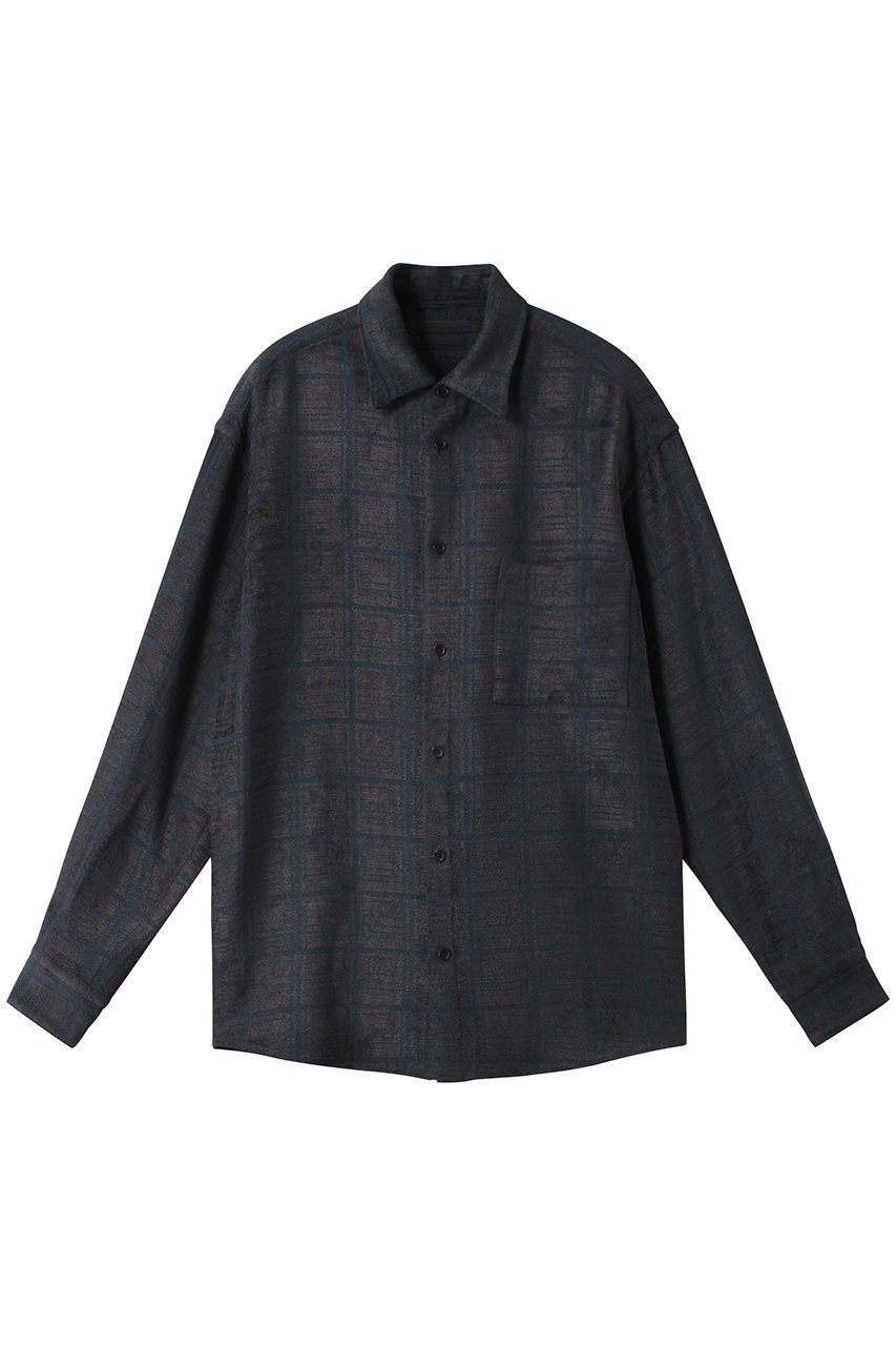 【ヨーク/YOKE / MEN】の【MEN】プレイドレギュラーカラーシャツ インテリア・キッズ・メンズ・レディースファッション・服の通販 founy(ファニー) 　ファッション　Fashion　メンズファッション　Fashion for Men　ジャカード／ジャガード　Jacquard, Woven Pattern　スリーブ　Sleeve, Long Sleeve / Short Sleeve　チェック　Check, Plaid, Tartan　ベーシック　Basic, Essential　ボックス　Boxy, Box Shape　レギュラー　Regular, Standard Fit　ロング　Long, Long-Length　A/W・秋冬　Autumn/Winter　チャコール|ID: prp329100004102803 ipo3291000000032887958