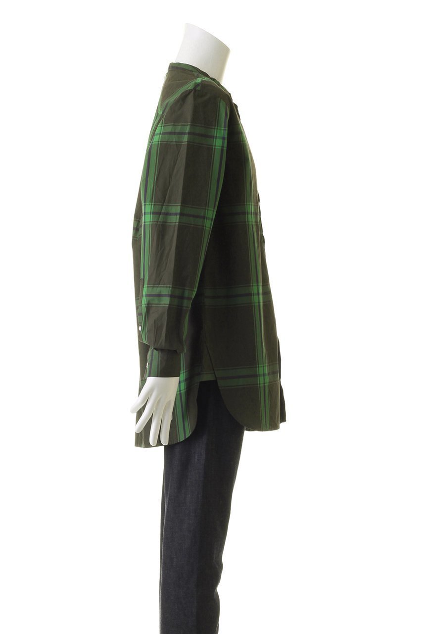【コロン/:colon / MEN】の【MEN】Wide Check Typewriter バンドカラーシャツ 人気、トレンドファッション・服の通販 founy(ファニー) 　ファッション　Fashion　メンズファッション　Fashion for Men　スリーブ　Sleeve, Long Sleeve / Short Sleeve　タイプライター　Typewriter Fabric, Crisp Cotton　チェック　Check, Plaid, Tartan　ベスト　Vest, Waistcoat　ロング　Long, Long-Length　A/W・秋冬　Autumn/Winter　other-3|ID: prp329100004102841 ipo3291000000032903281