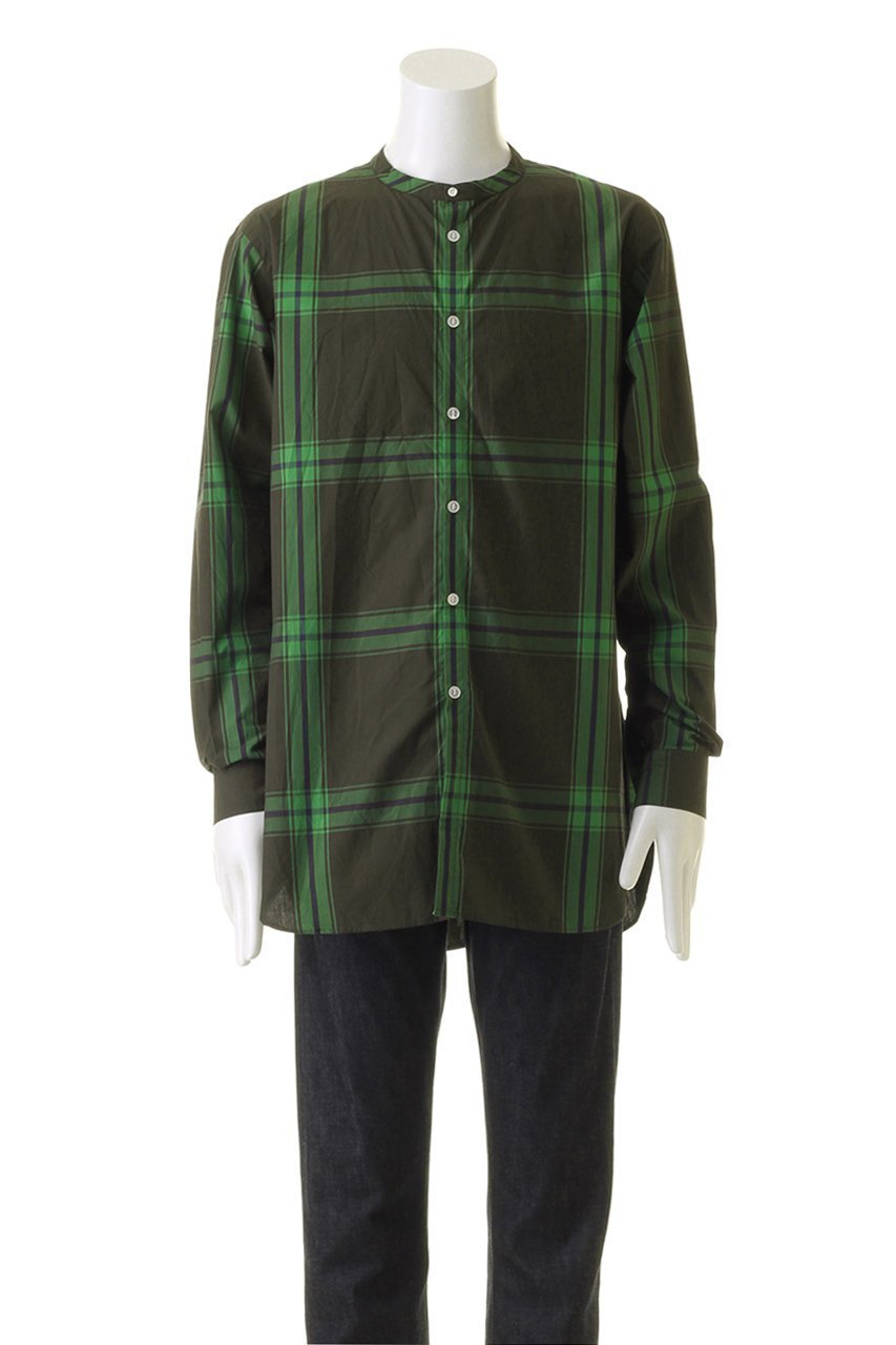 【コロン/:colon / MEN】の【MEN】Wide Check Typewriter バンドカラーシャツ 人気、トレンドファッション・服の通販 founy(ファニー) 　ファッション　Fashion　メンズファッション　Fashion for Men　スリーブ　Sleeve, Long Sleeve / Short Sleeve　タイプライター　Typewriter Fabric, Crisp Cotton　チェック　Check, Plaid, Tartan　ベスト　Vest, Waistcoat　ロング　Long, Long-Length　A/W・秋冬　Autumn/Winter　other-2|ID: prp329100004102841 ipo3291000000035719923