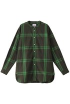 【コロン/:colon / MEN】の【MEN】Wide Check Typewriter バンドカラーシャツ Khaki x Green|ID: prp329100004102841 ipo3291000000036877496