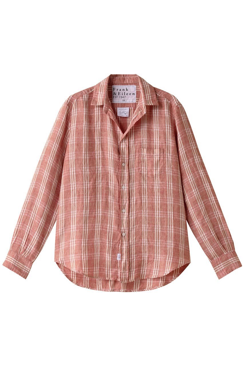 【フランク&アイリーン/Frank&Eileen】のEILEEN フランネルリネン レッドチェックシャツ 人気、トレンドファッション・服の通販 founy(ファニー) 　ファッション　Fashion　レディースファッション　Fashion for Women　トップス・カットソー　Cut & Sew Tops　シャツ・ブラウス・オフィスカジュアル　Elegant Blouses & Button-Ups　ジャケット　Jacket, Outerwear　スリーブ　Sleeve, Long Sleeve / Short Sleeve　チェック　Check, Plaid, Tartan　リネン　Linen, Linen Fabric　ロング　Long, Long-Length　人気　Popular, Best Seller　定番　Standard, Basic Item　 other-1|ID: prp329100004104375 ipo3291000000032837416