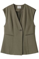 【ミディウミソリッド/MIDIUMISOLID】のno collar vest ベスト 人気、トレンドファッション・服の通販 founy(ファニー) ファッション Fashion レディースファッション WOMEN アウター Coat Outerwear ジャケット Jackets おすすめ Recommend カットソー Cut And Sew キャミソール Camisole シェイプ Shape ジャケット Jacket スリーブ Sleeve セットアップ Set Up フレンチ French ベスト Vest エレガント 上品 Elegant 夏 Summer thumbnail khaki|ID: prp329100004104402 ipo3291000000027894411