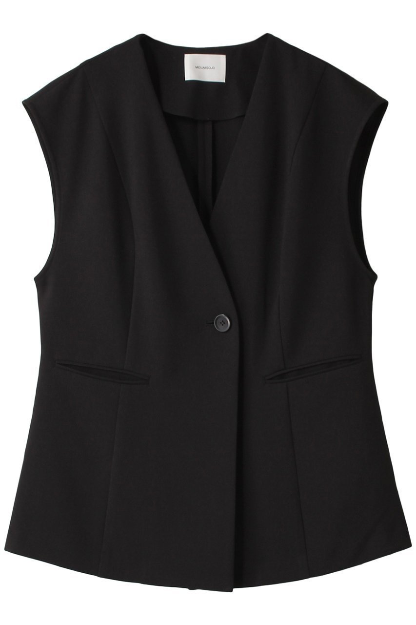 【ミディウミソリッド/MIDIUMISOLID】のno collar vest ベスト インテリア・キッズ・メンズ・レディースファッション・服の通販 founy(ファニー) 　ファッション　Fashion　レディースファッション　WOMEN　アウター　Coat Outerwear　ジャケット　Jackets　おすすめ　Recommend　カットソー　Cut And Sew　キャミソール　Camisole　シェイプ　Shape　ジャケット　Jacket　スリーブ　Sleeve　セットアップ　Set Up　フレンチ　French　ベスト　Vest　エレガント 上品　Elegant　夏　Summer　black|ID: prp329100004104402 ipo3291000000027894412