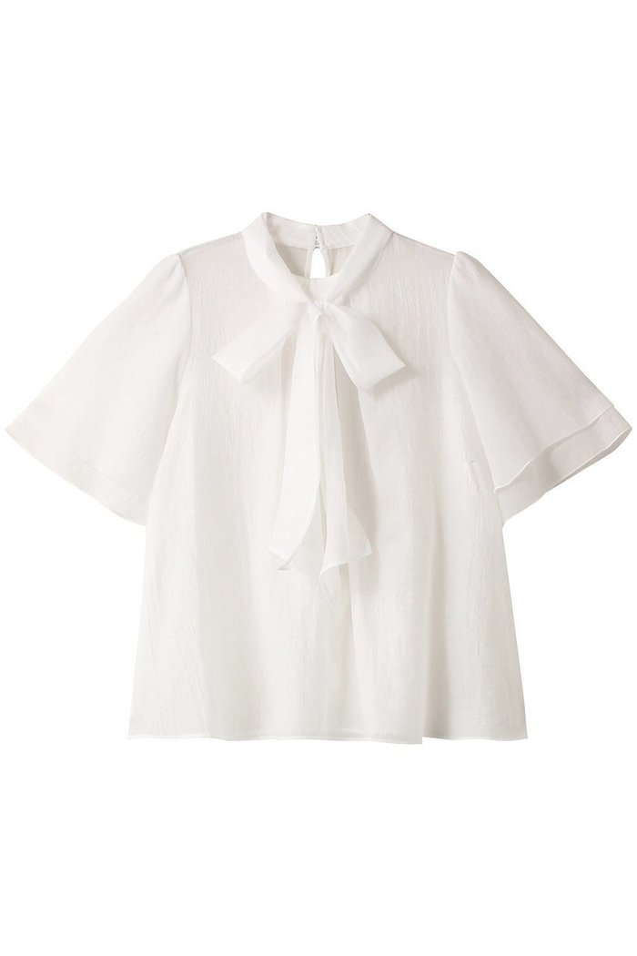 【アナイ/ANAYI】のスパンオーガンジーボウタイブラウス インテリア・キッズ・メンズ・レディースファッション・服の通販 founy(ファニー) https://founy.com/ ファッション Fashion レディースファッション Fashion for Women トップス・カットソー Cut & Sew Tops シャツ・ブラウス・オフィスカジュアル Elegant Blouses & Button-Ups ショート Short, Short Length シンプル Simple, Minimal スリーブ Sleeve, Long Sleeve / Short Sleeve パーティ Party, Party Style フェミニン Feminine, Girly フレア Flare, Flared 再入荷 Restock / Back in Stock |ID: prp329100004105638 ipo3291000000035052414