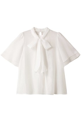 【アナイ/ANAYI】のスパンオーガンジーボウタイブラウス 人気、トレンドファッション・服の通販 founy(ファニー) ファッション Fashion レディースファッション Fashion for Women トップス・カットソー Cut & Sew Tops シャツ・ブラウス・オフィスカジュアル Elegant Blouses & Button-Ups ショート Short, Short Length シンプル Simple, Minimal スリーブ Sleeve, Long Sleeve / Short Sleeve パーティ Party, Party Style フェミニン Feminine, Girly フレア Flare, Flared |ID:prp329100004105638