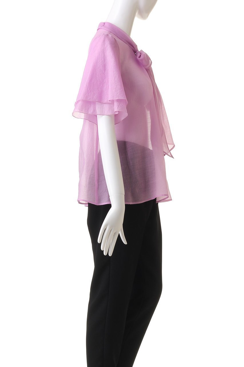 【アナイ/ANAYI】のスパンオーガンジーボウタイブラウス 人気、トレンドファッション・服の通販 founy(ファニー) 　ファッション　Fashion　レディースファッション　Fashion for Women　トップス・カットソー　Cut & Sew Tops　シャツ・ブラウス・オフィスカジュアル　Elegant Blouses & Button-Ups　ショート　Short, Short Length　シンプル　Simple, Minimal　スリーブ　Sleeve, Long Sleeve / Short Sleeve　パーティ　Party, Party Style　フェミニン　Feminine, Girly　フレア　Flare, Flared　other-3|ID: prp329100004105638 ipo3291000000035052419