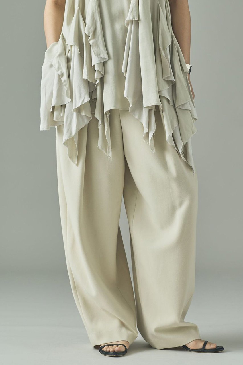 【カレンソロジー/Curensology】のダブルクロスツータックパンツ インテリア・キッズ・メンズ・レディースファッション・服の通販 founy(ファニー) 　ファッション　Fashion　レディースファッション　Fashion for Women　パンツ　Pants & Trousers　ストレッチ　Stretch, Stretchy Fabric　アイボリー|ID: prp329100004105641 ipo3291000000033342561