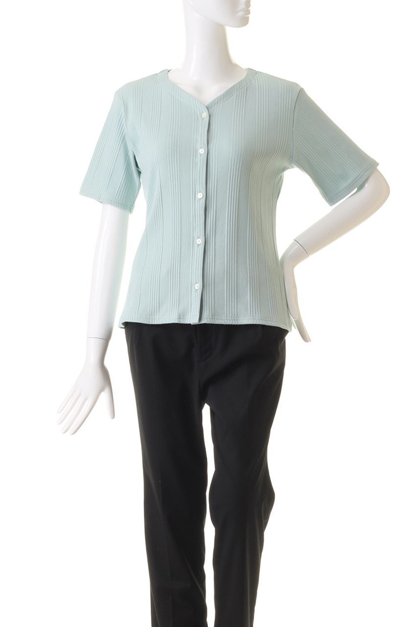 【ミディウミソリッド/MIDIUMISOLID】のcompact sheer CD カーディガン 人気、トレンドファッション・服の通販 founy(ファニー) 　ファッション　Fashion　レディースファッション　WOMEN　トップス・カットソー　Tops/Tshirt　ニット　Knit Tops　カーディガン　Cardigans　おすすめ　Recommend　カーディガン　Cardigan　コンパクト　Compact　シンプル　Simple　ストライプ　Stripe　エレガント 上品　Elegant　半袖　Short Sleeve　other-2|ID: prp329100004105670 ipo3291000000031412402