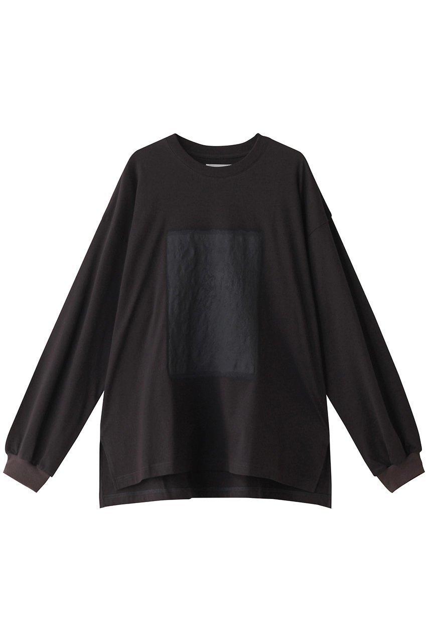 【ミディウミソリッド/MIDIUMISOLID】のhand print long T Tシャツ インテリア・キッズ・メンズ・レディースファッション・服の通販 founy(ファニー) 　ファッション　Fashion　レディースファッション　WOMEN　トップス・カットソー　Tops/Tshirt　シャツ/ブラウス　Shirts/Blouses　ロング / Tシャツ　T-Shirts　カットソー　Cut and Sewn　ショート　Short　スリーブ　Sleeve　プリント　Print　長袖　Long Sleeve　c.gray|ID: prp329100004105671 ipo3291000000027911199