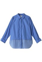 【ミディウミソリッド/MIDIUMISOLID】のsheer switching w cuffs shirt シャツ blue|ID:prp329100004105672