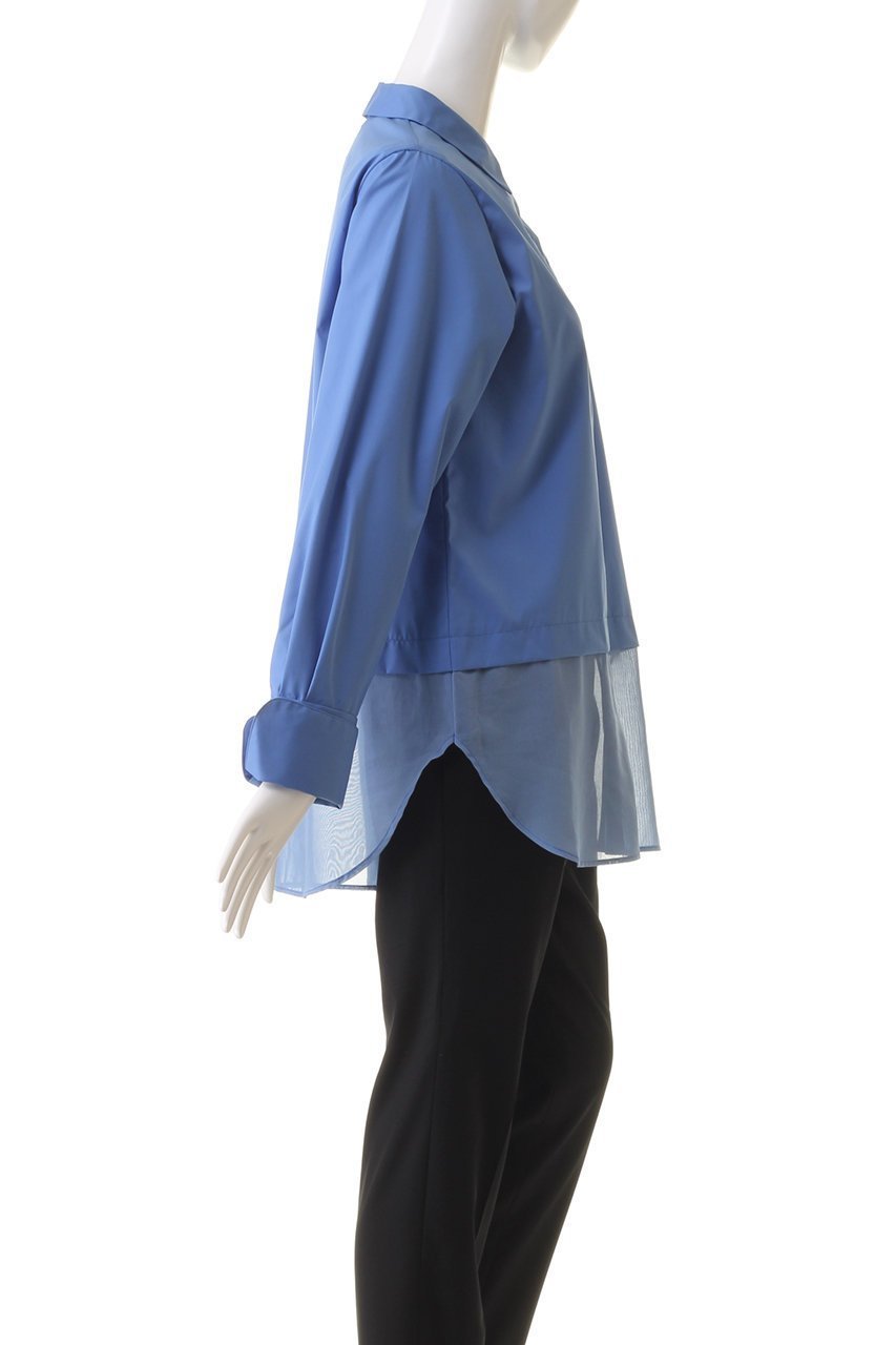 【ミディウミソリッド/MIDIUMISOLID】のsheer switching w cuffs shirt シャツ 人気、トレンドファッション・服の通販 founy(ファニー) 　ファッション　Fashion　レディースファッション　Fashion for Women　トップス・カットソー　Cut & Sew Tops　シャツ・ブラウス・オフィスカジュアル　Elegant Blouses & Button-Ups　カフス　Cuff Design　シアー　Sheer, See-Through　スリーブ　Sleeve, Long Sleeve / Short Sleeve　ダブル　Double, Double-Breasted　ドッキング　Docking, Mixed Material　ロング　Long, Long-Length　長袖　Long Sleeve, Full Sleeve　other-3|ID: prp329100004105672 ipo3291000000034969603