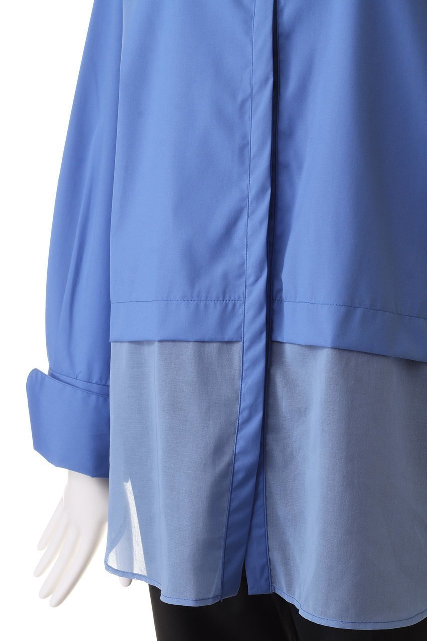 【ミディウミソリッド/MIDIUMISOLID】のsheer switching w cuffs shirt シャツ 人気、トレンドファッション・服の通販 founy(ファニー) 　ファッション　Fashion　レディースファッション　Fashion for Women　トップス・カットソー　Cut & Sew Tops　シャツ・ブラウス・オフィスカジュアル　Elegant Blouses & Button-Ups　カフス　Cuff Design　シアー　Sheer, See-Through　スリーブ　Sleeve, Long Sleeve / Short Sleeve　ダブル　Double, Double-Breasted　ドッキング　Docking, Mixed Material　ロング　Long, Long-Length　長袖　Long Sleeve, Full Sleeve　other-5|ID: prp329100004105672 ipo3291000000034969605
