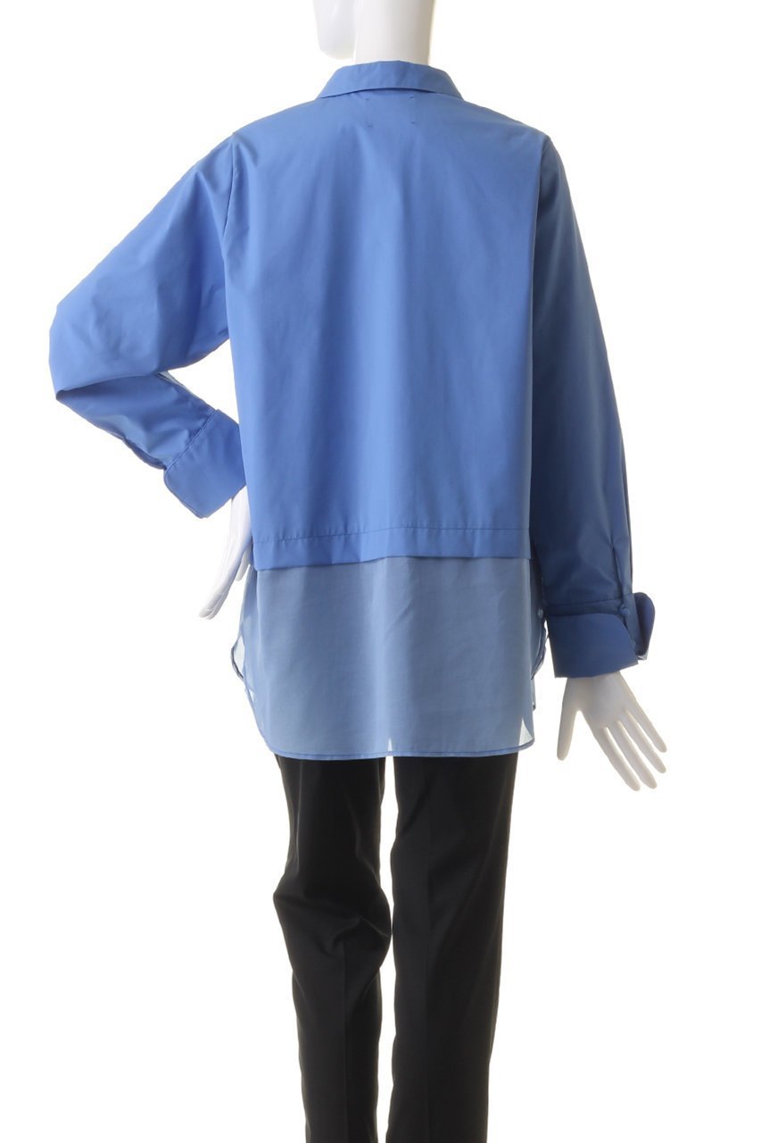 【ミディウミソリッド/MIDIUMISOLID】のsheer switching w cuffs shirt シャツ 人気、トレンドファッション・服の通販 founy(ファニー) 　ファッション　Fashion　レディースファッション　Fashion for Women　トップス・カットソー　Cut & Sew Tops　シャツ・ブラウス・オフィスカジュアル　Elegant Blouses & Button-Ups　カフス　Cuff Design　シアー　Sheer, See-Through　スリーブ　Sleeve, Long Sleeve / Short Sleeve　ダブル　Double, Double-Breasted　ドッキング　Docking, Mixed Material　ロング　Long, Long-Length　長袖　Long Sleeve, Full Sleeve　other-4|ID: prp329100004105672 ipo3291000000035483015