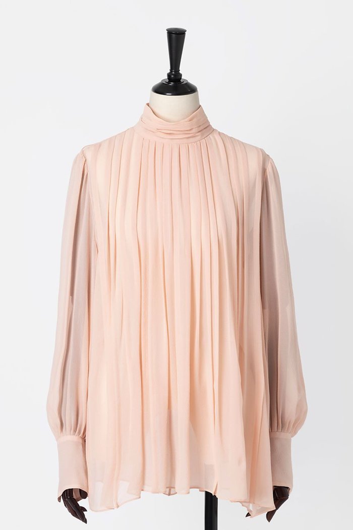 【オーヴィル/EAUVIRE】のランダムタックシルクブラウス インテリア・キッズ・メンズ・レディースファッション・服の通販 founy(ファニー) https://founy.com/ ファッション Fashion レディースファッション Fashion for Women トップス・カットソー Cut & Sew Tops シャツ・ブラウス・オフィスカジュアル Elegant Blouses & Button-Ups なめらか Smooth, Silky Texture クラシカル Classical, Vintage-Inspired シルク Silk, 100% Silk ジョーゼット Georgette, Semi-Sheer Fabric スリーブ Sleeve, Long Sleeve / Short Sleeve ハイネック High Neck, Mock Neck フレア Flare, Flared ランダム Random, Irregular ロング Long, Long-Length |ID: prp329100004105740 ipo3291000000036059733