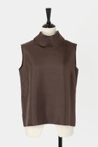 【オーヴィル/EAUVIRE】のスタンドカラーシルクブラウス ダークブラウン|ID: prp329100004105741 ipo3291000000036083891