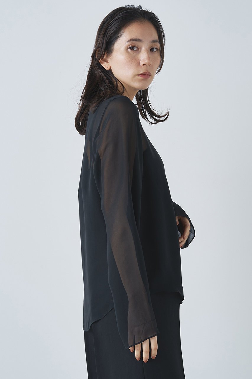 【ウィムガゼット/Whim Gazette】の【Drawing Numbers】キュプラシースルーブラウス 人気、トレンドファッション・服の通販 founy(ファニー) 　ファッション　Fashion　レディースファッション　WOMEN　トップス・カットソー　Tops/Tshirt　シャツ/ブラウス　Shirts/Blouses　キュプラ　Cupra　シンプル　Simple　スリーブ　Sleeve　ロング　Long　other-8|ID: prp329100004105761 ipo3291000000031412613