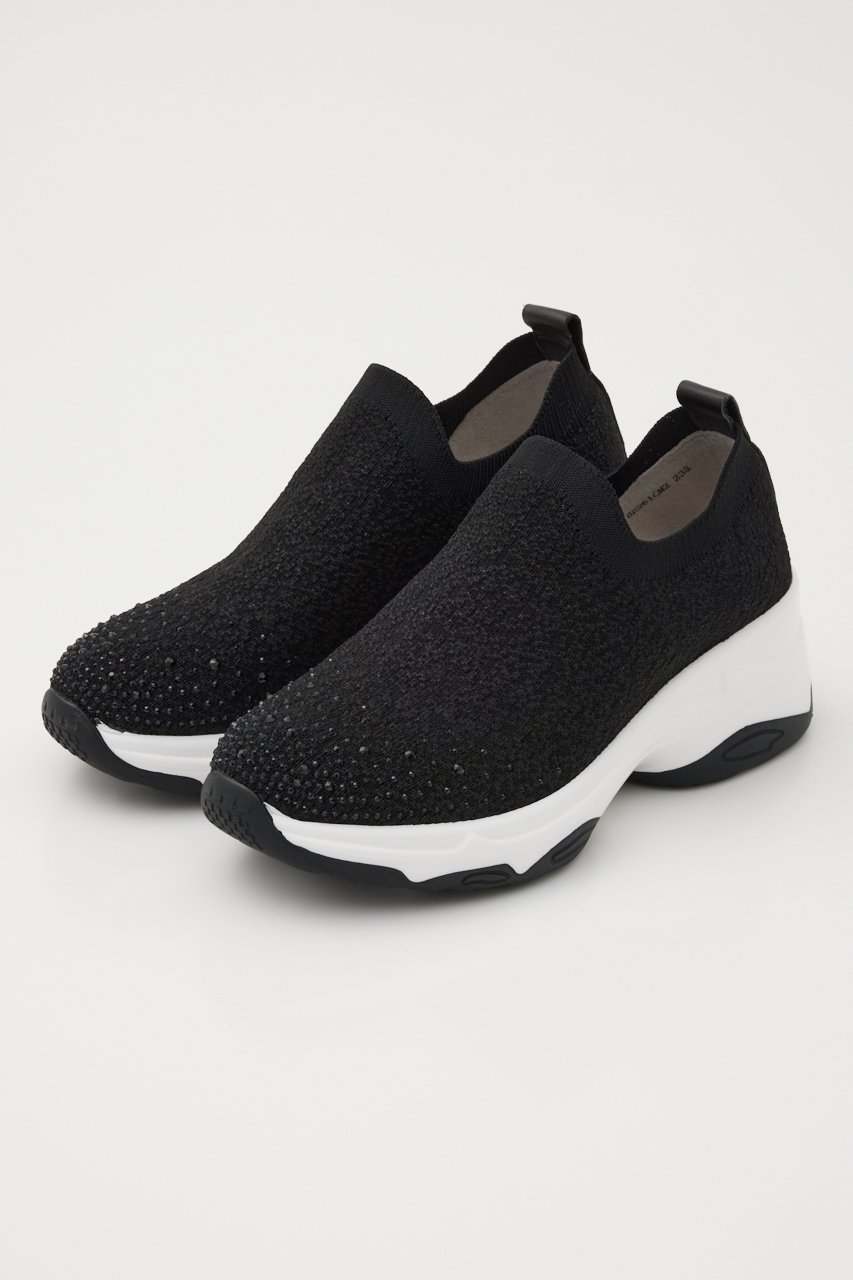【スタッカート/STACCATO】のMIXニットハイスリッポン インテリア・キッズ・メンズ・レディースファッション・服の通販 founy(ファニー) 　ファッション　Fashion　レディースファッション　Fashion for Women　グラデーション　Gradient, Ombre　シューズ　Shoes, Footwear　ストーン　Stone, Gem-Like　フィット　Fit, Slim Fit　フラット　Flat, Flat Shoes　定番　Standard, Basic Item　新作・新入荷　New Arrivals / New In　ブラック|ID: prp329100004107064 ipo3291000000034219603