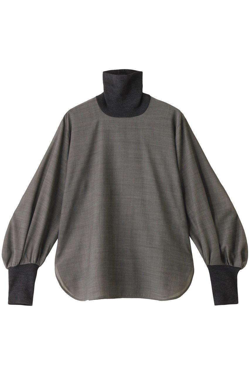【ベイジ,/BEIGE,】のMOYE(モイエ)/ハイネックブラウス インテリア・キッズ・メンズ・レディースファッション・服の通販 founy(ファニー) 　ファッション　Fashion　レディースファッション　Fashion for Women　トップス・カットソー　Cut & Sew Tops　シャツ・ブラウス・オフィスカジュアル　Elegant Blouses & Button-Ups　インナー　Innerwear　シンプル　Simple, Minimal　スリーブ　Sleeve, Long Sleeve / Short Sleeve　ハイネック　High Neck, Mock Neck　ロング　Long, Long-Length　C Gray|ID: prp329100004108644 ipo3291000000032902419
